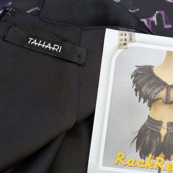 Tahari Sleeveless Dress, Black & Purple, sz 4 - Picture 12 of 14